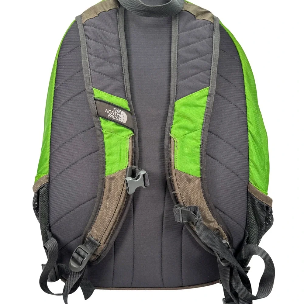The North Face Skipper Backpack Green Brown Hiking Daypack School Outdoor Sport